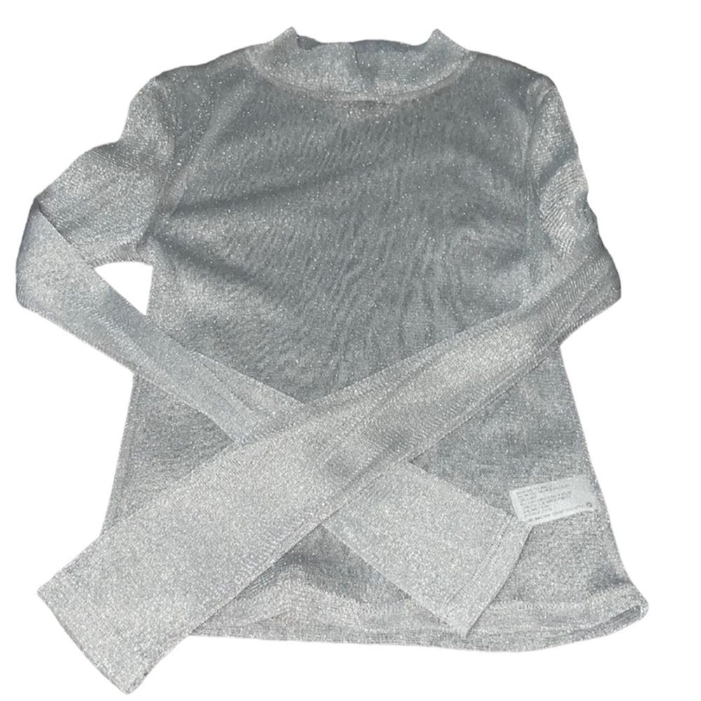 glitter mesh turtleneck